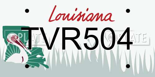 TVR504 Louisiana License Plate