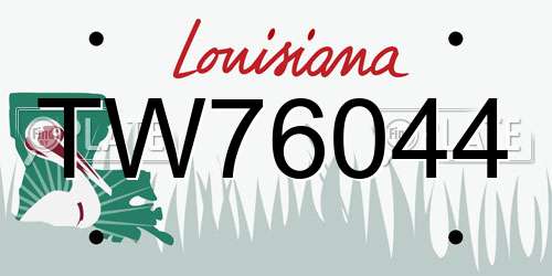 TW76044 Louisiana License Plate