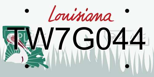 TW7G044 Louisiana License Plate