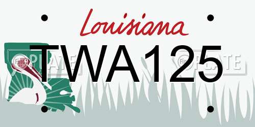 TWA125 Louisiana License Plate
