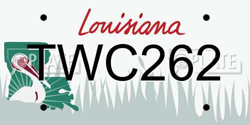 TWC262 Louisiana License Plate