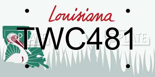 TWC481 Louisiana License Plate
