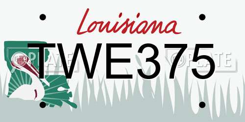TWE375 Louisiana License Plate
