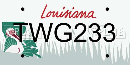 TWG233 Louisiana License Plate