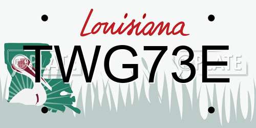 TWG73E Louisiana License Plate