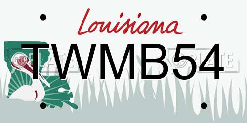 TWMB54 Louisiana License Plate