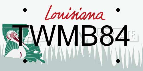TWMB84 Louisiana License Plate