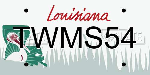 TWMS54 Louisiana License Plate