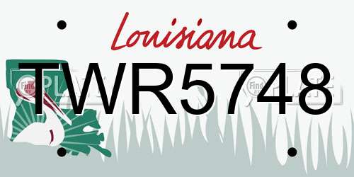 TWR5748 Louisiana License Plate