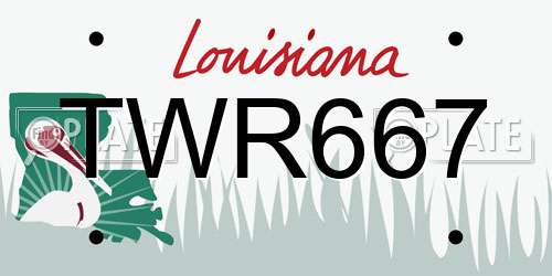 TWR667 Louisiana License Plate