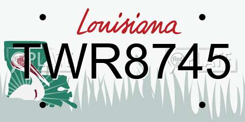 TWR8745 Louisiana License Plate