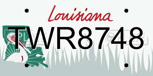 TWR8748 Louisiana License Plate