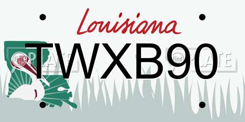 TWXB90 Louisiana License Plate