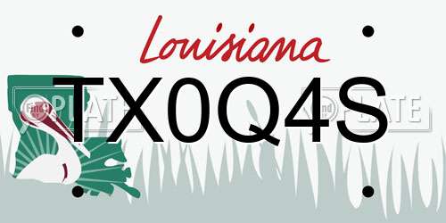TX0Q4S Louisiana License Plate