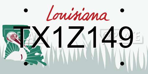 TX1Z149 Louisiana License Plate