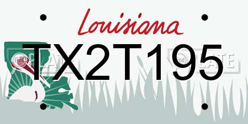 TX2T195 Louisiana License Plate