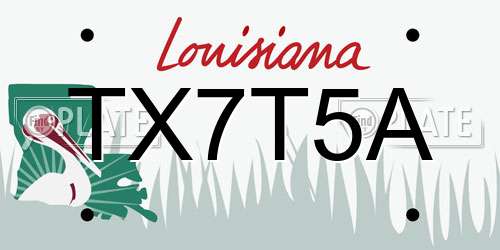 TX7T5A Louisiana License Plate