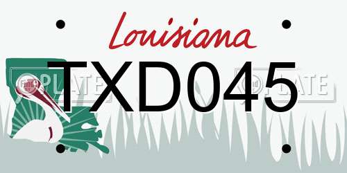 TXD045 Louisiana License Plate