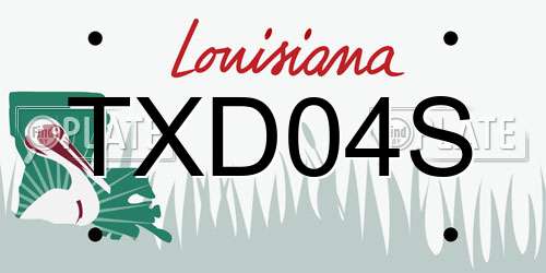 TXD04S Louisiana License Plate