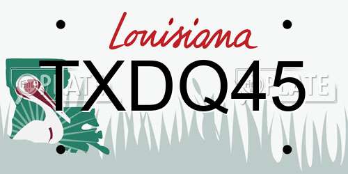 TXDQ45 Louisiana License Plate
