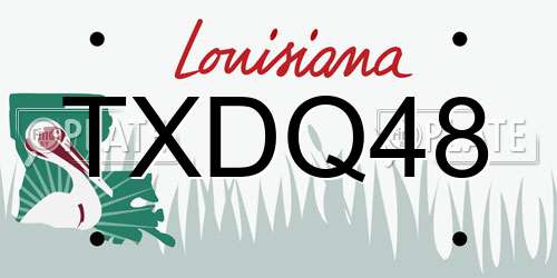 TXDQ48 Louisiana License Plate