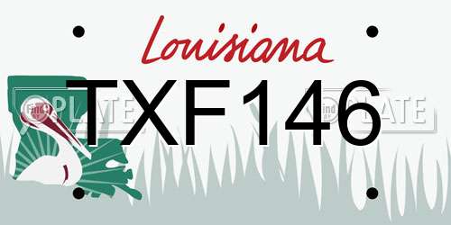 TXF146 Louisiana License Plate