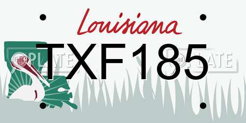 TXF185 Louisiana License Plate
