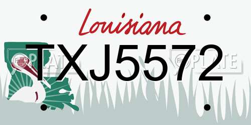 TXJ5572 Louisiana License Plate