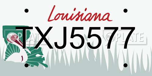 TXJ5577 Louisiana License Plate