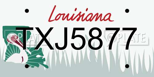 TXJ5877 Louisiana License Plate