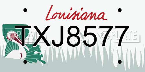 TXJ8577 Louisiana License Plate