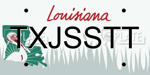 TXJSSTT Louisiana License Plate