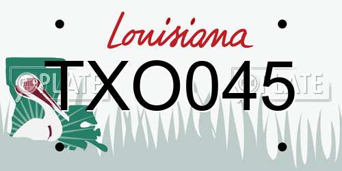 TXO045 Louisiana License Plate