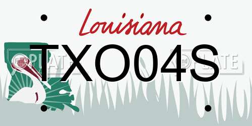 TXO04S Louisiana License Plate