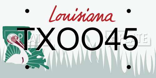 TXOO45 Louisiana License Plate
