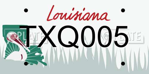 TXQ005 Louisiana License Plate