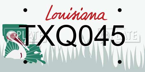 TXQ045 Louisiana License Plate