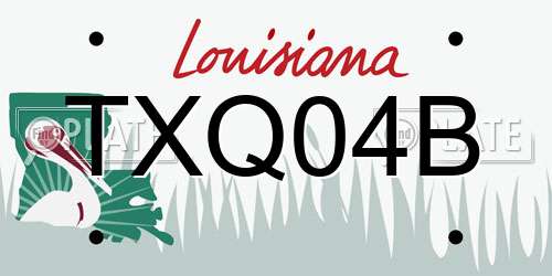 TXQ04B Louisiana License Plate