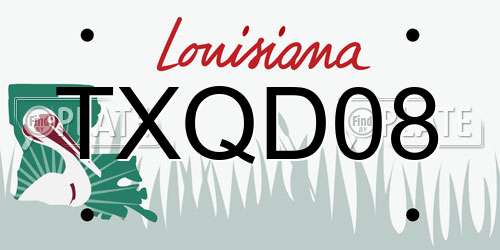 TXQD08 Louisiana License Plate