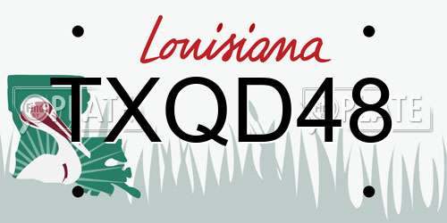 TXQD48 Louisiana License Plate