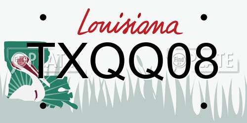 TXQQ08 Louisiana License Plate