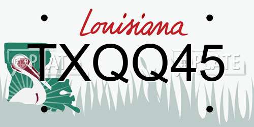 TXQQ45 Louisiana License Plate