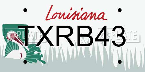TXRB43 Louisiana License Plate