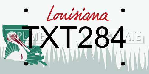 TXT284 Louisiana License Plate