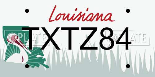 TXTZ84 Louisiana License Plate