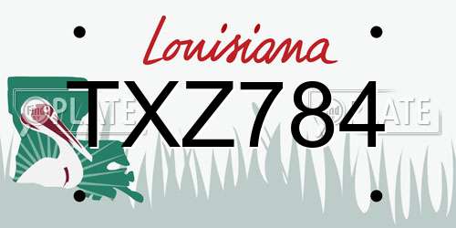 TXZ784 Louisiana License Plate