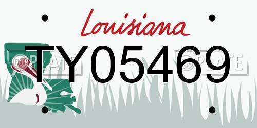 TY05469 Louisiana License Plate