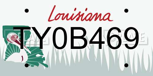 TY0B469 Louisiana License Plate