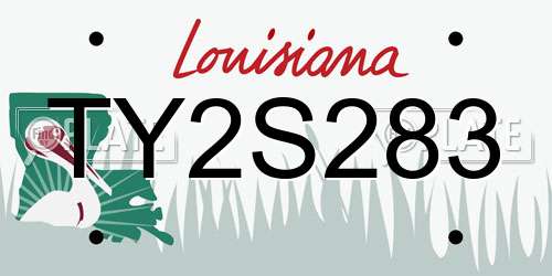 TY2S283 Louisiana License Plate