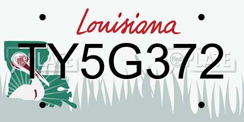 TY5G372 Louisiana License Plate